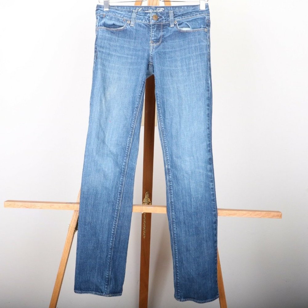 American Eagle 77 Straight Blue Jeans Women's 0 Regular